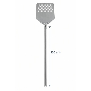 Professional Square Perforated Pizza Shovel Smart, Anodised Aluminium 30x30 cm, Handle 150 cm