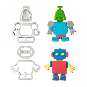Robots - Plastic Cutters 6.5 - 11.5 x 4.5 - 7 x H 2.2 cm, 2 pcs - Img 3