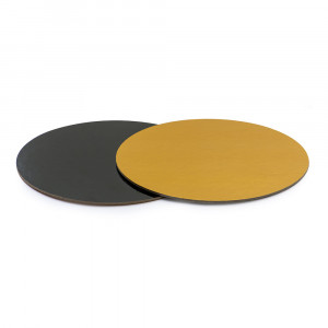 Round Cake Plate 2 Girls, Black/Gold, Ø 36 x H 0.3 cm - Img 1
