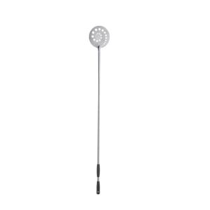 Round Perforated Pizza Rotating Scoop, Stainless Steel, Ø 20 cm, Handle 150 cm Black