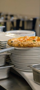 Round Perforated Pizza Rotating Scoop, Stainless Steel, Ø 24 cm, Handle 150 cm Black - Img 3