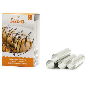 Rozsdamentes acél hengeres sütőformák tekercsekhez és Cannolihoz R2xH12cm, 8 darabos készlet - Img 3