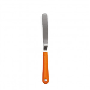 Rozsdamentes acélból készült, szögletes egyengető spatula, pengéje L 12,5 x 2,2 cm