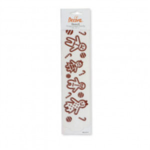 *Sablon Plastic Lateral Christmas Decor - Gingerbread Family, 30 x 7 cm - Img 3