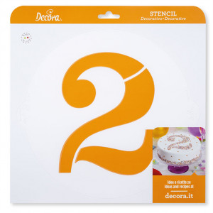 Sablon Plastic Rotund Decor Cifra 2, Ø 25 cm - Img 2