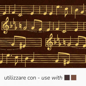 Set of 30 Transfer Sheets Chocolate Decor Chocolate Yellow Musical Notes, 34 x 26.5 cm