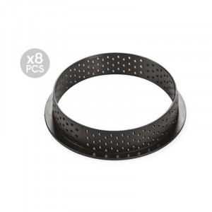 Set Tarte Ø 7 cm Cocoa, 8 Microperforated Copper + Silicon Mould 8 Cavities - Img 5
