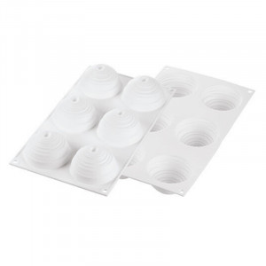 Set Tarte Ø 8 cm Montblanc, 6 Rame Microforate + Forma Silicon 6 Cavitati - Img 7