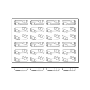 Silicon Bulles Monoportion forma 12 x 3,5 x H 3 cm, 24 üreg, 106 ml (SQ038) - Img 3