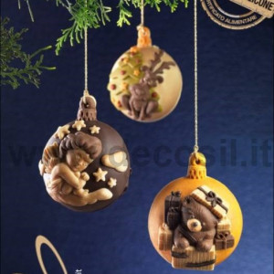 Silicon Christmas mould - 3D Globe with Angels, Ø 8 cm - Img 2