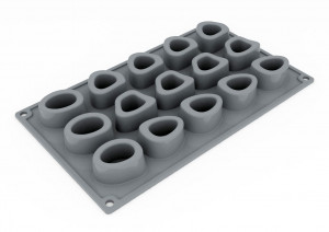 Silicon Gourmand Ossobuco mould 4.8 x 4 x H 2.3 cm, 15 cavities, 15 ml - Img 2