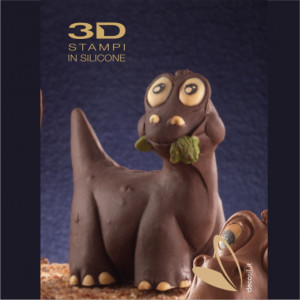 Silicon mould 3D Dinosaur Dinosaur Brontazaurus Chicken, Ø 12 x H 12 cm - Img 4