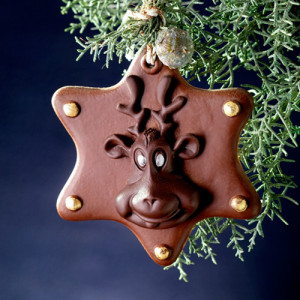 Silicon mould Decoration with reindeer, Ø 11 x H 3 cm - Img 1