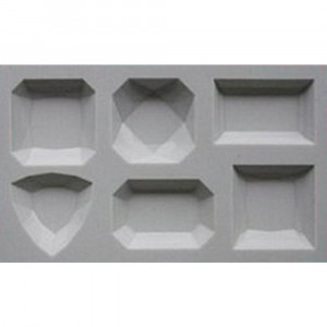Silicon mould Gemstones, 6 Subjects - Img 1