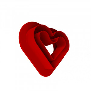 Silicon mould Heart Level 8 x 6.6 x H 1.2 cm, 8 cavities, 35 ml + cutter - Img 5