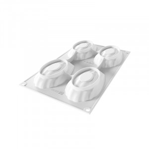 Silicon mould Madeleine XL 11.7 x 7 x H 2.2 cm, 4 cavities, 95 ml - Img 3