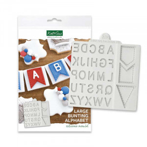 Silicone Alphabet Moulding on Flags, 2.9 x 1.9 cm - Img 1