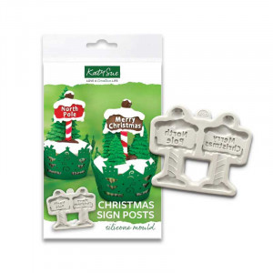 Silicone Christmas Moulding - Message Decoration, 2 Subjects 7.1 x 4.2 cm - Img 1