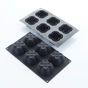 Silicone mould Chloe 6.1 x 6.1 x H 4 cm, 6 cavities, 110 ml - Img 2