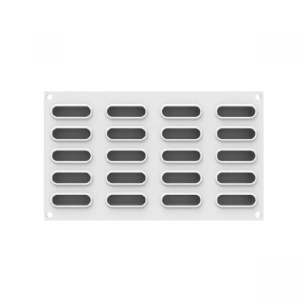 Silicone mould Eclair XS 14, 5.5 x 1.7 x H 1.7 cm, 20 cavities x 14 ml - Img 3