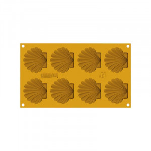 Silicone mould Silikomart NaturaE Shell 7.2 x 6.5 x H 0.9 cm, 15 ml, 8 cavities - Img 2