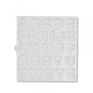 Silicone moulding Alphabet Style buttons H 2.2 cm - Img 2