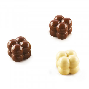 Silicone Praline mould Silikomart 3D Game 2.2 x 2.2 x H 2 cm, 8 ml, 15 cavities (SCG51) - Img 3