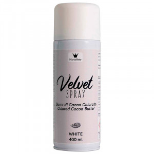 SPRAY VELVET - Fehér élelmiszer-színezék E171 nélkül, 400 ml - Azo mentes