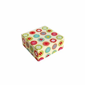 Square Desert Box, Cardboard Kaleidoscope Design 18 x 18 x H 8 cm - Img 1
