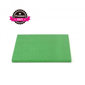 Square Green Cake Plate, 25 x 25 x H 1.2 cm - Img 1