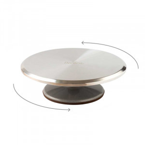 Stainless steel rotating cake stand Ø 29 x H 9.5 cm - Img 1