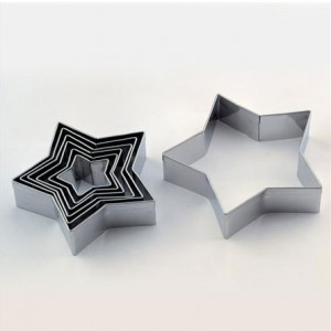 Stea - Rozsdamentes acél vágókések Ø 3 - 9 x H 2 cm, dobozban 7 db
