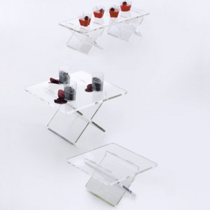 Suport Bufet Plexiglas Transparent 25 x 25 x H 14 cm - Img 2