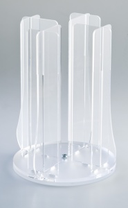 Suport Pahare / Conuri Inghetata cu 4 Spatii, Plexiglas Satinat, Ø 23 x H 35 cm