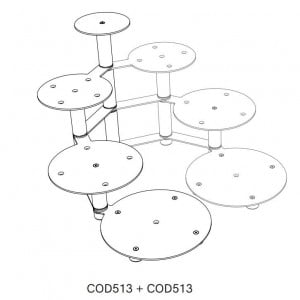 Suport Tort / Bufet Modular, 3 Platouri, 67 x 37 x H 21 cm - Img 5