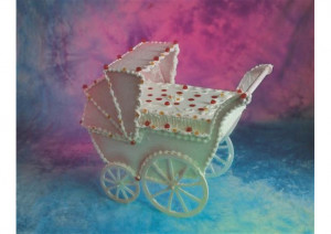 Suport Tort Model Carucior Bebe, 1 Platou, 70 x 35 x H 62 cm - Img 4