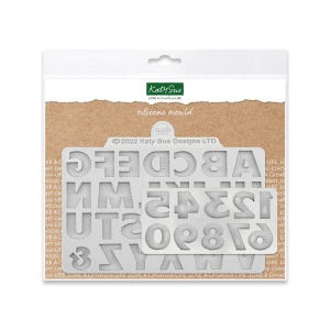 Szilikon ábécé + számok csillámmal H 2,3 cm, 2 db-os szett