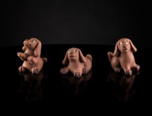Szilikon forma 3D Aranyos 3D kiskutyák, 5,2 x H 4,5 cm, 3 tárgyak - Img 2