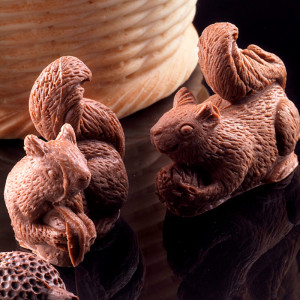 Szilikon forma 3D mókusok, Ø 4 és 4,8 x H 4 cm, 2 tárgyak - Img 1