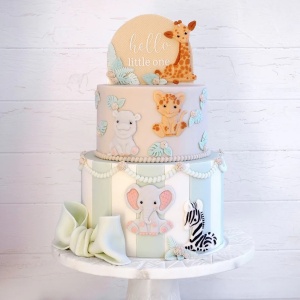 Szilikon forma Baby Jungle dzsungel dzsungel elefánt és kis virág, 2 db Ø 1.6 és 7 cm - Img 4