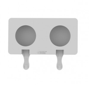 Szilikon jégkrémdoboz kerek GEL19B, 2 üreg x Ø 7 x H 2,3 cm, 82 ml, 50 pálcika, 50 db. - Img 3