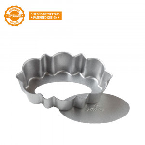 Tava Tarta Margini Festonate si Baza Detasabila, 11.5 x 7.5 x H 3 cm, Aluminiu Antiaderent - Img 2