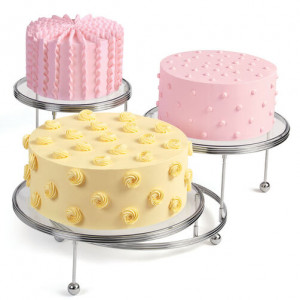 Torta / büfé állvány fém, 3 tányér - Img 2