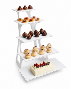 *Torta / büfé állvány, méretarányos modell, 5 tányér, 80x60xH80cm - Img 2