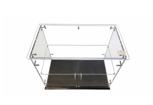 Vitrina Banc Neutra cu 2 Planuri Expunere, Plexiglas Transparent/Negru, 67 x 40 x H 53 cm - Img 3