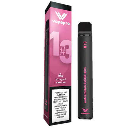 Țigară electronică de unică folosință Vapepro, 800 pufuri, 2 ml, 20 mg / ml - Watermelon Bubblegum #13