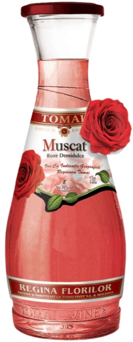 Vinaria Tomai Muscat Roze de Tomai Regina Florilor Roze demidulce 1L