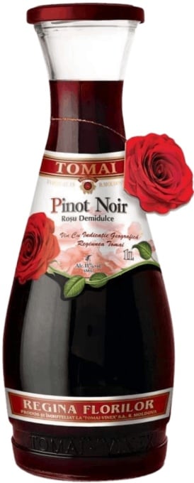 Vinaria Tomai Pinot Noir de Tomai Regina Florilor Rosu demidulce 1L