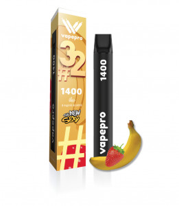 Țigară electronică de unică folosință Vapepro, 1400 pufuri, Banana Strawberry #32 - Img 2