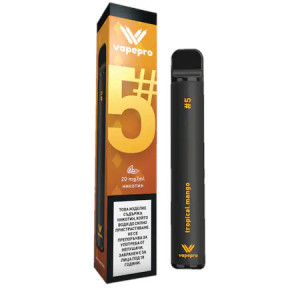 Țigară electronică de unică folosință Vapepro, 800 pufuri, 2 ml, 20 mg /ml - Tropical Mango #5